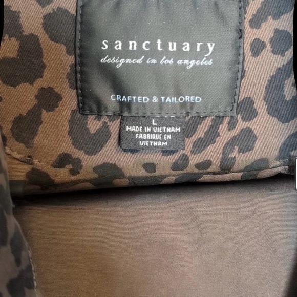 Sanctuary Anthropologie Brown & Black Size L Animal Print Jacket - Picture 6 of 7